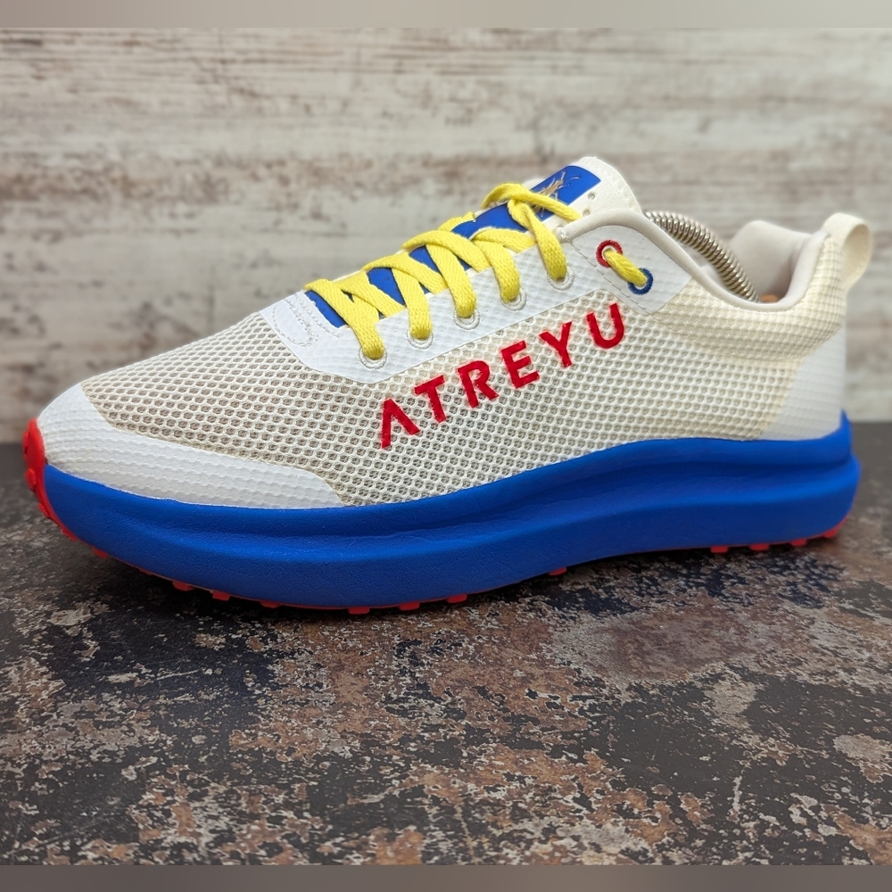 Atreyu Running Shoes Mens Sz 9 Womens Sz 10.5 Used Red White Blue Marathon